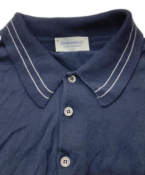 JOHN SMEDLEY（ジョンスメドレー）JOHN SMEDLEY (ジョンスメドレー) シーアイランドコットン半袖ニットポロシャツ ネイビー サイズ:Lの古着・服飾アイテム