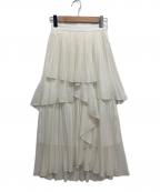 Snidelスナイデル）の古着「ストレートプリーツティアードスカート」｜ホワイト