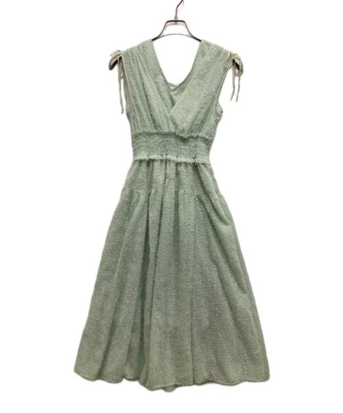 Lily Brown（リリーブラウン）Lily Brown (リリーブラウン) フリンジジャガードシャーリングワンピース ミント サイズ:00の古着・服飾アイテム