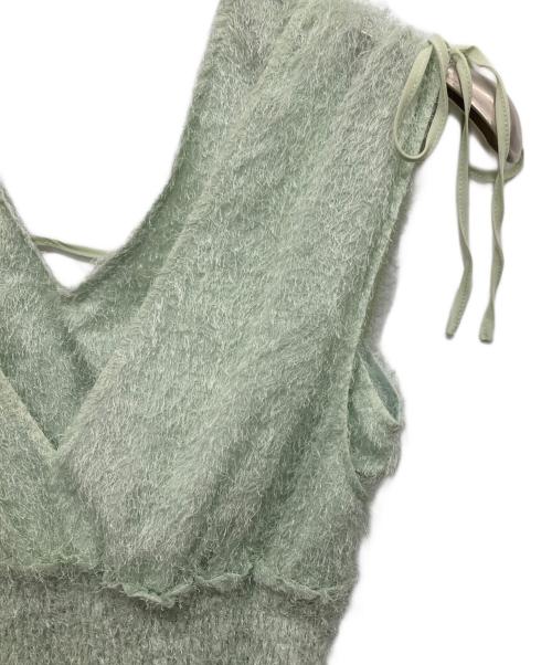 Lily Brown（リリーブラウン）Lily Brown (リリーブラウン) フリンジジャガードシャーリングワンピース ミント サイズ:00の古着・服飾アイテム