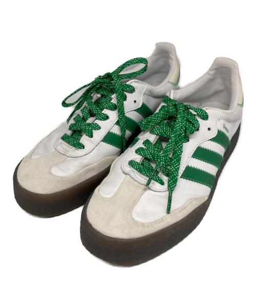 adidas（アディダス）adidas (アディダス) SAMBAE ローカットスニーカー ホワイト×グリーン サイズ:27の古着・服飾アイテム