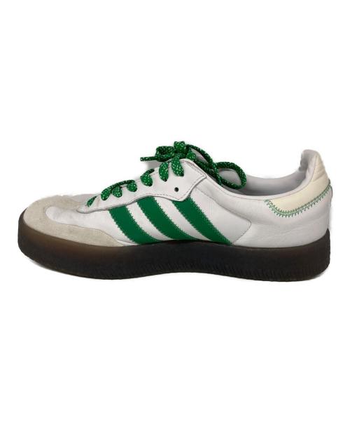 adidas（アディダス）adidas (アディダス) SAMBAE ローカットスニーカー ホワイト×グリーン サイズ:27の古着・服飾アイテム