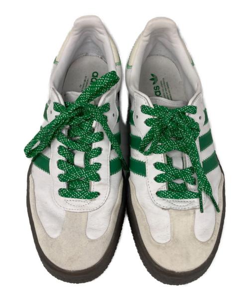 adidas（アディダス）adidas (アディダス) SAMBAE ローカットスニーカー ホワイト×グリーン サイズ:27の古着・服飾アイテム