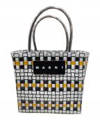 MARNIマルニ）の古着「FLOWER CAFE ミニバスケットトートバッグ」｜ホワイト