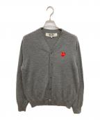 PLAY COMME des GARCONSプレイコムデギャルソン）の古着「ハートワッペンウールカーディガン」｜グレー