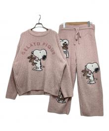 gelato pique×PEANUTS（ジェラートピケ×ピーナッツ）の古着「ジャガードセットアップ」｜ピンク