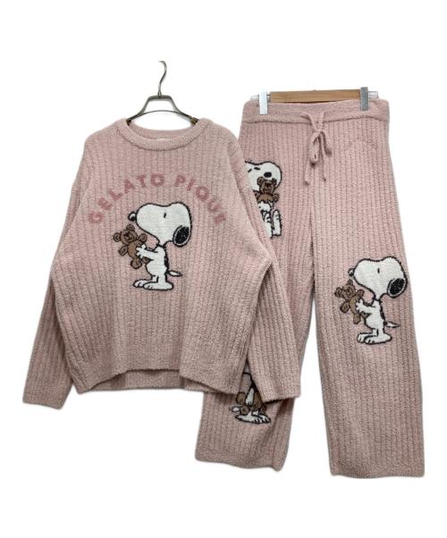 gelato pique（ジェラートピケ）gelato pique (ジェラートピケ) PEANUTS (ピーナッツ) ジャガードセットアップ ピンク サイズ:FREEの古着・服飾アイテム