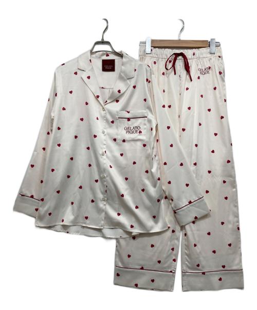 gelato pique（ジェラートピケ）gelato pique (ジェラートピケ) ハート柄サテンセットアップ アイボリー サイズ:FREEの古着・服飾アイテム
