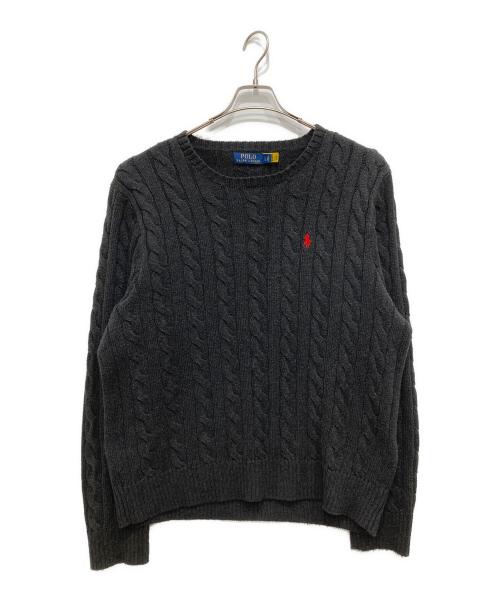 RALPH LAUREN（ラルフローレン）RALPH LAUREN (ラルフローレン) ケーブル編みニット ブラック サイズ:Lの古着・服飾アイテム
