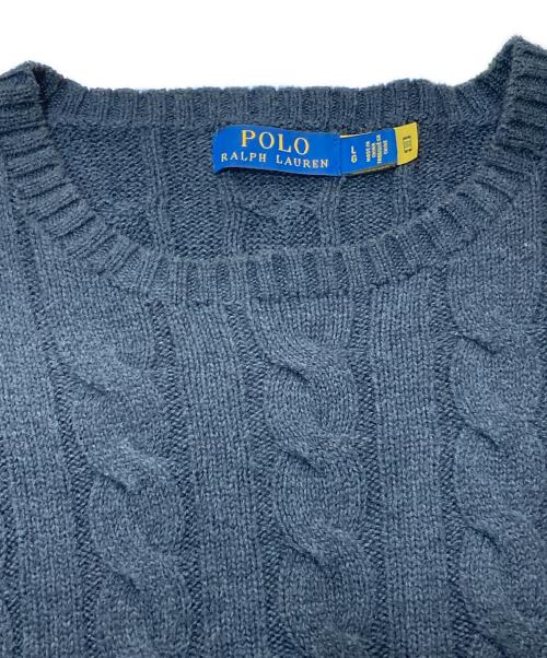 RALPH LAUREN（ラルフローレン）RALPH LAUREN (ラルフローレン) ケーブル編みニット ブラック サイズ:Lの古着・服飾アイテム