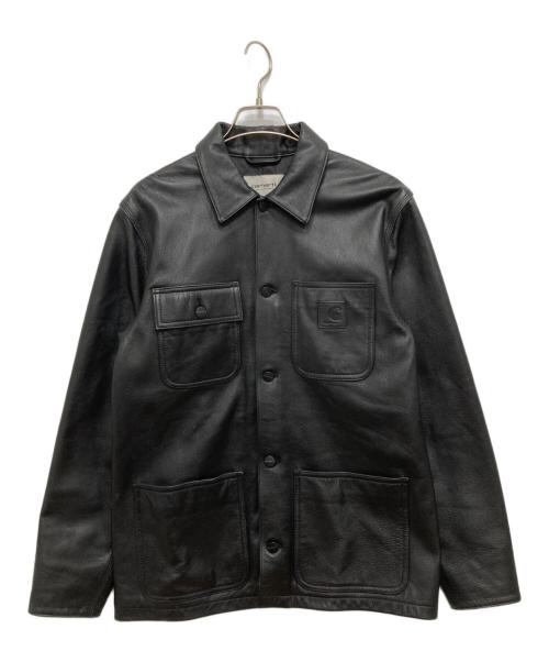 Carhartt WIP（カーハート ワークインプログレス）CARHARTT WIP (カーハート ワークインプログレス) LEATHER CHORE COAT ブラック サイズ:Mの古着・服飾アイテム