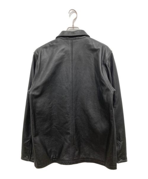 Carhartt WIP（カーハート ワークインプログレス）CARHARTT WIP (カーハート ワークインプログレス) LEATHER CHORE COAT ブラック サイズ:Mの古着・服飾アイテム
