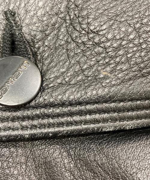 Carhartt WIP（カーハート ワークインプログレス）CARHARTT WIP (カーハート ワークインプログレス) LEATHER CHORE COAT ブラック サイズ:Mの古着・服飾アイテム