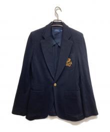 POLO RALPH LAUREN（ポロ・ラルフローレン）の古着「ロゴ刺繍金ボタン紺ブレザー」｜ネイビー