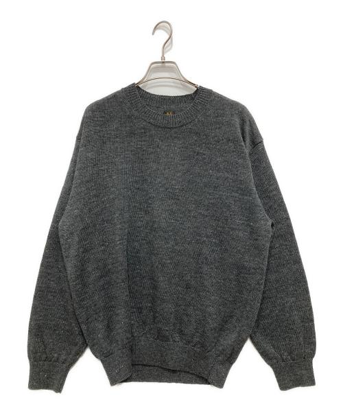 BATONER（バトナ―）BATONER (バトナ―) WASHED HIGH COUNT LINEN CREW NECK/クルーネックリネンニット グレー サイズ:SIZE2の古着・服飾アイテム