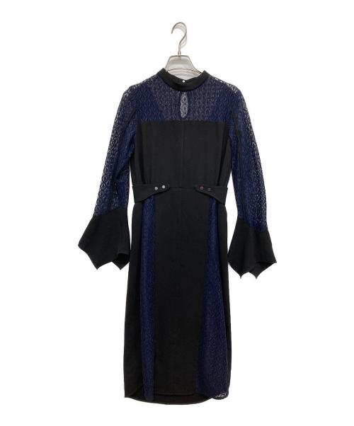 UNITED TOKYO（ユナイテッドトーキョー）UNITED TOKYO (ユナイテッドトーキョー) レースブロッキングワンピース ネイビー サイズ:SIZE0の古着・服飾アイテム