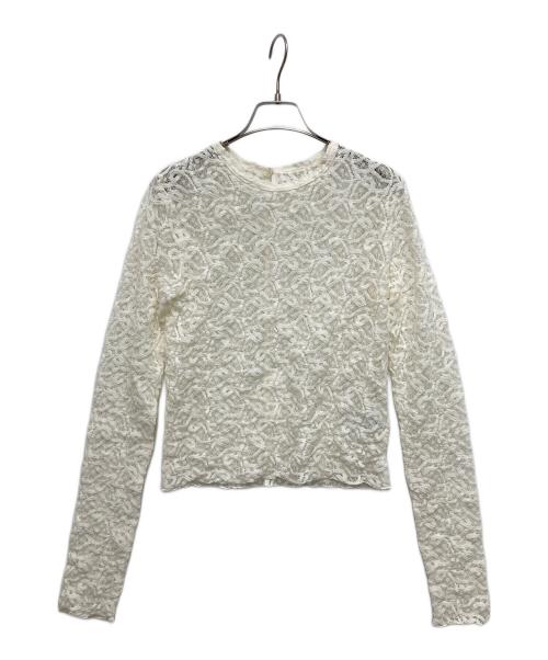 SLOBE IENA（スローブ イエナ）SLOBE IENA (スローブ イエナ) ペイズリー ストレッチレースプルオーバー ホワイト サイズ:Fの古着・服飾アイテム