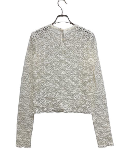 SLOBE IENA（スローブ イエナ）SLOBE IENA (スローブ イエナ) ペイズリー ストレッチレースプルオーバー ホワイト サイズ:Fの古着・服飾アイテム