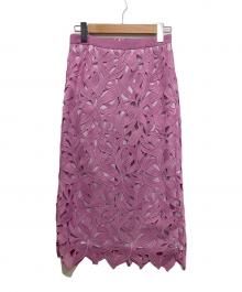 ADORE（アドーア）の古着「モダンリーフレーススカート」｜パープル