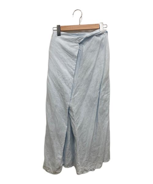 nest Robe（ネストローブ）nest Robe (ネストローブ) リネンイージーラップスカート スカイブルー サイズ:Fの古着・服飾アイテム