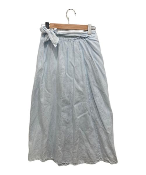 nest Robe（ネストローブ）nest Robe (ネストローブ) リネンイージーラップスカート スカイブルー サイズ:Fの古着・服飾アイテム