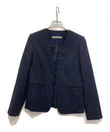 theory luxe（セオリーリュクス）の古着「ノーカラージャケット」｜ネイビー