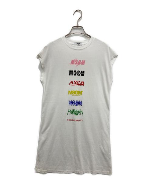 MSGM（エムエスジーエム）MSGM (エムエスジーエム) ノースリーブワンピース ホワイト サイズ:14の古着・服飾アイテム