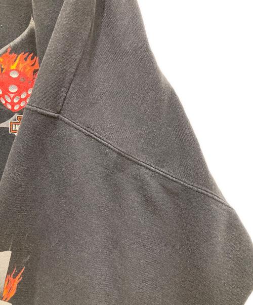 HARLEY-DAVIDSON（ハーレーダビッドソン）HARLEY-DAVIDSON (ハーレーダビッドソン) 00’s ファイヤープリントジップパーカー ブラック サイズ:XLの古着・服飾アイテム