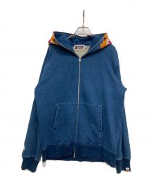 A BATHING APE（ア ベイシング エイプ）の古着「TIGER FULL ZIP HOODIE」｜ブルー