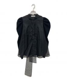 CELFORD（セルフォード）の古着「ニット切替ブラウス」｜ブラック