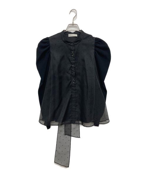 CELFORD（セルフォード）CELFORD (セルフォード) ニット切替ブラウス ブラック サイズ:Sの古着・服飾アイテム