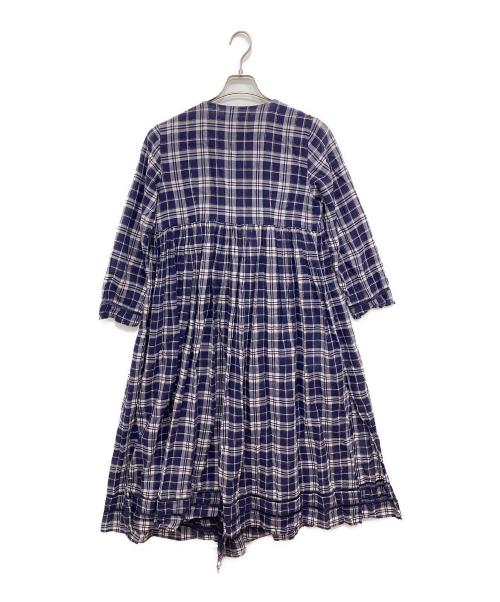 ne quittez pas（ヌキテパ）ne quittez pas (ヌキテパ) チェック カシュクールワンピース ネイビー サイズ:FREEの古着・服飾アイテム