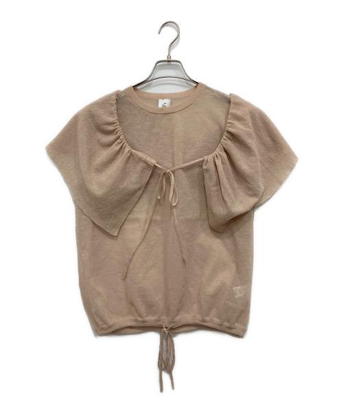 6(ROKU) BEAUTY&YOUTH（ロク ビューティーアンドユース）6(ROKU) BEAUTY&YOUTH (ロク ビューティーアンドユース) FRILL NO SLEEVE TOP ベージュ サイズ:FREEの古着・服飾アイテム