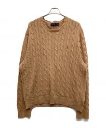 POLO RALPH LAUREN（ポロ・ラルフローレン）の古着「ポニー刺繍ニット」｜ベージュ