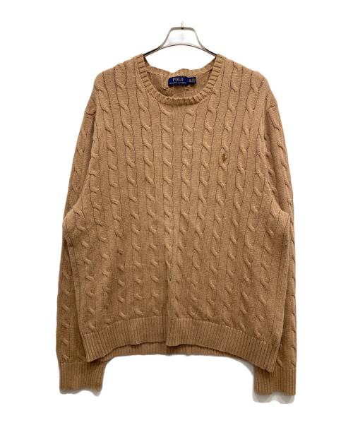 POLO RALPH LAUREN（ポロ・ラルフローレン）POLO RALPH LAUREN (ポロ・ラルフローレン) ポニー刺繍ニット ベージュ サイズ:XXLの古着・服飾アイテム