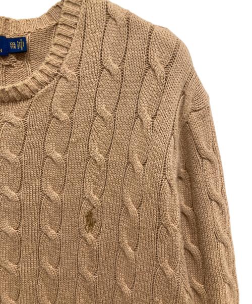 POLO RALPH LAUREN（ポロ・ラルフローレン）POLO RALPH LAUREN (ポロ・ラルフローレン) ポニー刺繍ニット ベージュ サイズ:XXLの古着・服飾アイテム