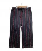 Y's for menワイズフォーメン）の古着「ストライプワイドパンツ」｜ネイビー