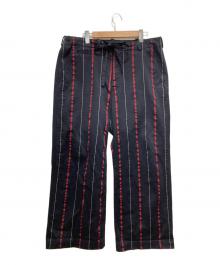 Y's for men（ワイズフォーメン）の古着「ストライプワイドパンツ」｜ネイビー