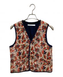 FRAMeWORK（フレームワーク）の古着「キルト プリント ベスト」｜オレンジ×ネイビー