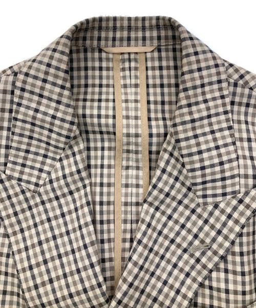 GOOVI（グービ）GOOVI (グービ) ダブルブレストジャケットガンクラブチェック グレー サイズ:3の古着・服飾アイテム