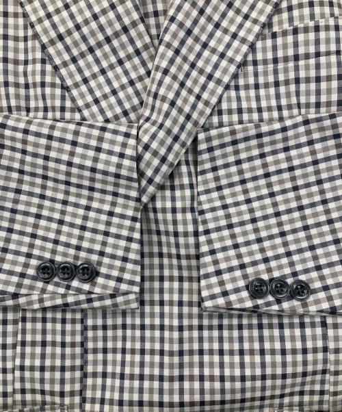 GOOVI（グービ）GOOVI (グービ) ダブルブレストジャケットガンクラブチェック グレー サイズ:3の古着・服飾アイテム