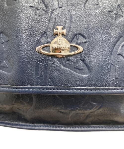 Vivienne Westwood（ヴィヴィアンウエストウッド）Vivienne Westwood (ヴィヴィアンウエストウッド) チェーンオーブレザーショルダーバッグ ネイビーの古着・服飾アイテム