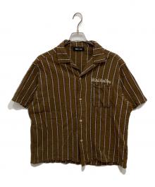 WIND AND SEA（ウィンダンシー）の古着「STRIPE LINEN S/S SHIRTS/半袖シャツ」｜ブラウン