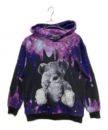 TRAVRS（トラバス）の古着「宇宙どろどろたれくまパーカー/総柄パーカー」｜ブラック