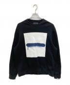 DIESEL Black Goldディーゼル ブラック ゴールド）の古着「スクエアスプレープリントスウェット」｜ブラック