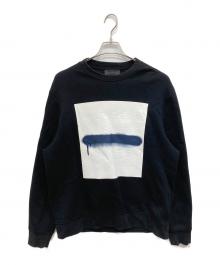 DIESEL Black Gold（ディーゼル ブラック ゴールド）の古着「スクエアスプレープリントスウェット」｜ブラック