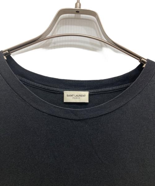Saint Laurent Paris（サンローランパリ）Saint Laurent Paris (サンローランパリ) メタリックシグネチャーロゴTシャツ ブラック サイズ:Mの古着・服飾アイテム