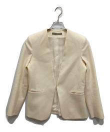 theory luxe（セオリーリュクス）の古着「サキソニーノーカラージャケット」｜アイボリー