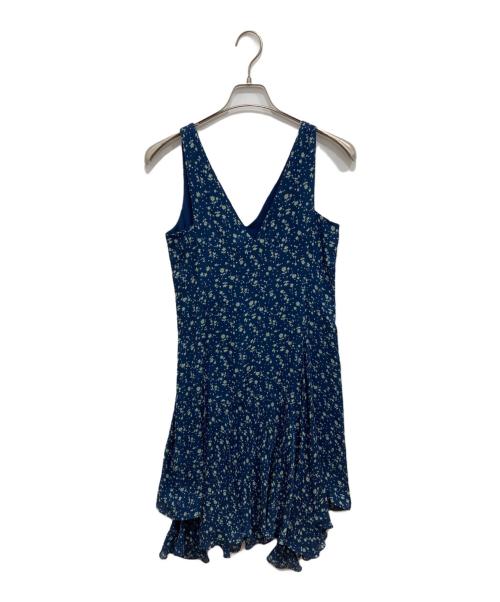 POLO RALPH LAUREN（ポロ・ラルフローレン）POLO RALPH LAUREN (ポロ・ラルフローレン) 花柄シルクノースリーブワンピース ネイビー サイズ:9の古着・服飾アイテム