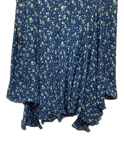 POLO RALPH LAUREN（ポロ・ラルフローレン）POLO RALPH LAUREN (ポロ・ラルフローレン) 花柄シルクノースリーブワンピース ネイビー サイズ:9の古着・服飾アイテム